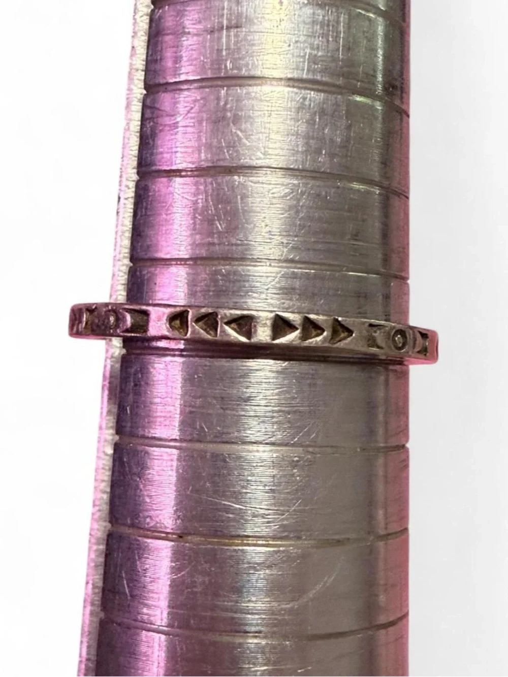 Vintage 925 Sterling Silver Geometric Southwestern Cutout Band Ring